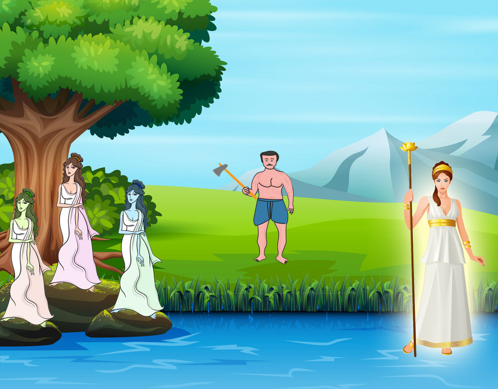 Honest Woodcutter and Three Wives