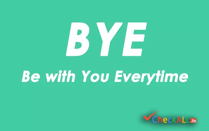 English Abbreviations and full form of bye